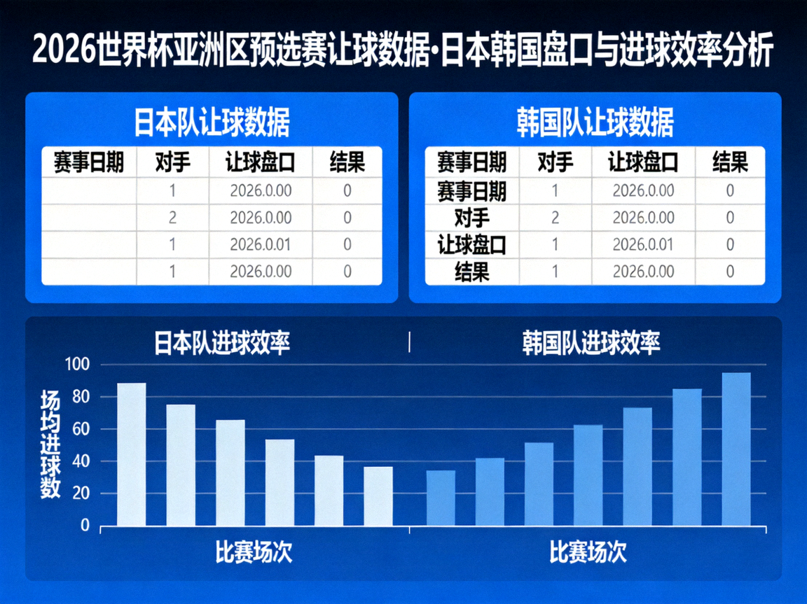 2026世界杯亚洲区预选赛让球数据，日本韩国盘口与进球效率分析
